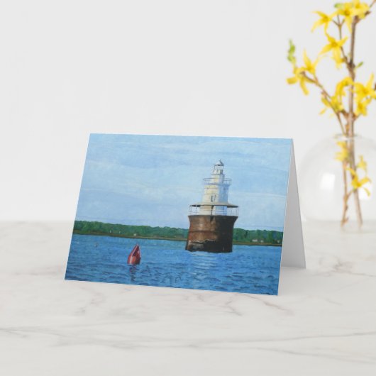 Lubec Channel Lighthosue Painting カード (黄色い花)