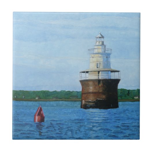 Lubec Channel Lighthosue Painting タイル (正面)