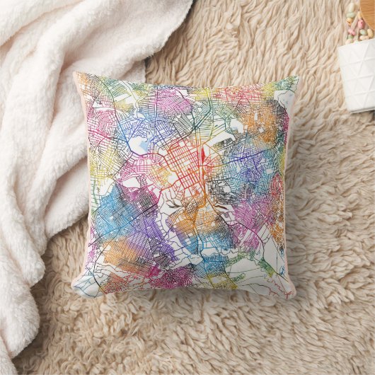 Lubumbashi DR Congo City Map クッション (ブランケット)