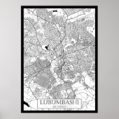 Lubumbashi DR Congo Map ポスター (正面)
