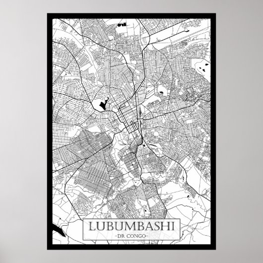 Lubumbashi DR Congo Map ポスター (正面)