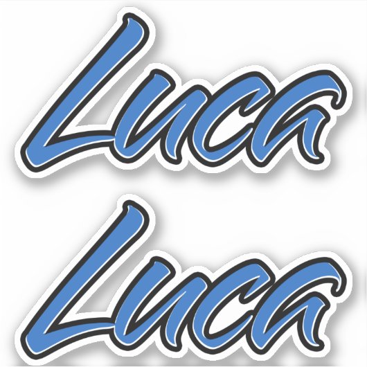 Luca Name blue Aufkleber Sticker Stickerset シール (正面)