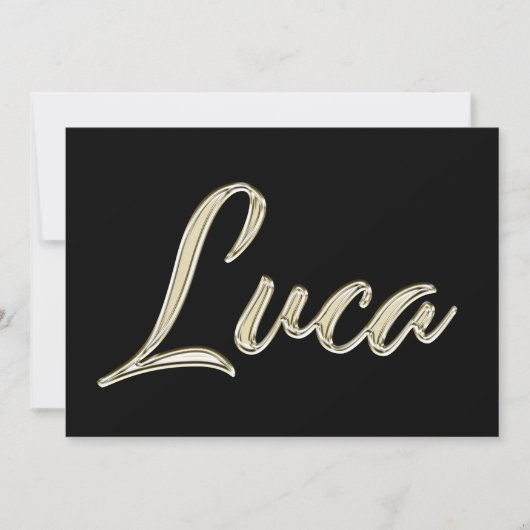 Luca Name white gold Handwriting Karte カード (正面)