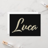 Luca Name white gold Handwriting Karte カード (正面/裏面インサイチュ)