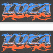 Luca Vorname Name Graffiti Aufkleber Sticker シール (正面)