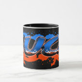 Luca Vorname Name Graffiti blue orange Tasse マグカップ (中央)