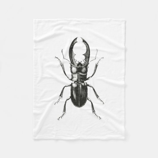 Lucanus Metallicusのカブトムシ フリースブランケット (正面)