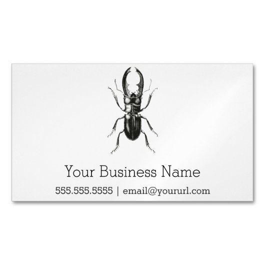 Lucanus Metallicusのカブトムシ マグネット名刺 (正面)