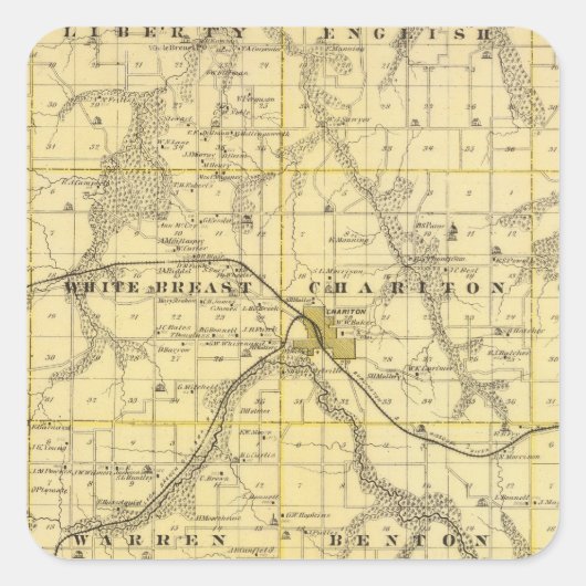 Lucas郡、アイオワ州の地図 スクエアシール (正面)