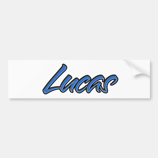 Lucas Name blue Aufkleber Sticker Autoaufkleber バンパーステッカー (正面)