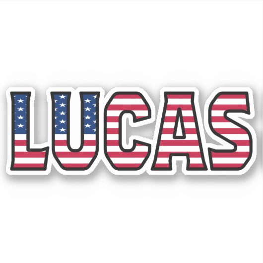 Lucas Name Vorname USA Sticker Stickerset シール (正面)