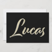 Lucas Name white gold Handwriting Karte カード (正面)