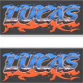 Lucas Vorname Name Graffiti Aufkleber Sticker シール (正面)
