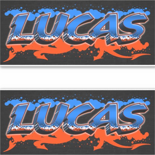 Lucas Vorname Name Graffiti Aufkleber Sticker シール (正面)