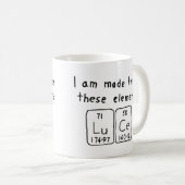 Luceの周期表の名前のマグ コーヒーマグカップ (正面右)