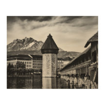 Lucerne Chapel Bridge and Mt. Pilatus photo