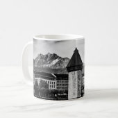 Lucerne city chapel bridge black/white photo mug マグカップ (正面左)