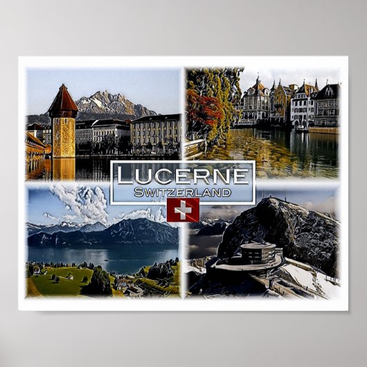Lucerne - Switzerland - Mosaic - ポスター (正面)