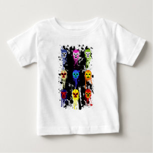Lucha Libreのマスクのメキシコレスリングのペンキのしぶき ベビーTシャツ