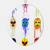 Lucha Libreのマスクのメキシコレスリングのペンキの滴り セラミックオーナメント (左)