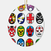 Lucha Libreのマスクのレスリング選手のメキシコレスリング セラミックオーナメント (左)