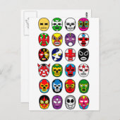 Lucha Libreのマスクのレスリング選手のメキシコレスリング ポストカード (正面/裏面)