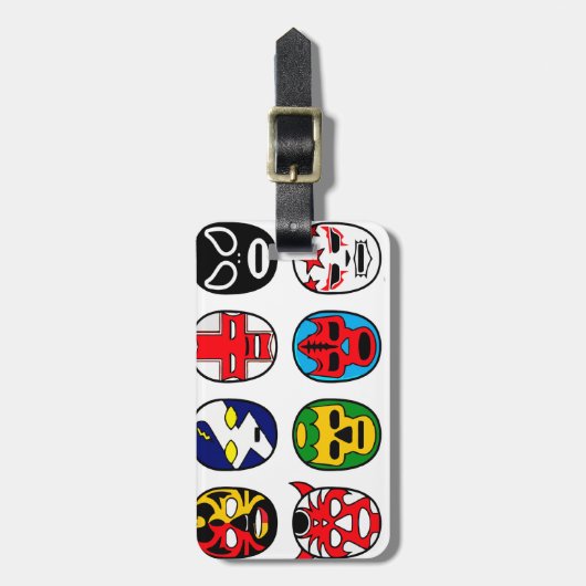 Lucha Libreのマスクのレスリング選手のメキシコレスリング ラゲッジタグ (正面縦)