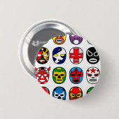 Lucha Libreのマスクのレスリング選手のメキシコレスリング 缶バッジ (正面&裏面)
