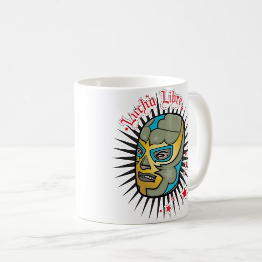 Lucha Libreのメキシコレスリングのマスク コーヒーマグカップ (正面右)