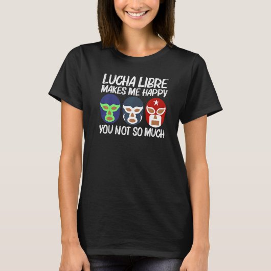 Lucha Libreカッコいい女子男性へLuchador Mexican Wr Tシャツ (正面)