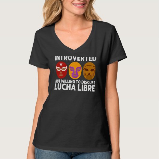 Lucha Libreカッコいい女子男性へLuchador Mexican Wr Tシャツ (正面)