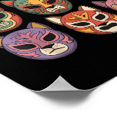Lucha Libre Cat Mask Funny Luchador Mask Gato  ポスター (角)