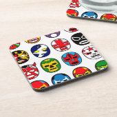 Lucha Libre Luchadorのメキシコレスリングのマスク コースター (左側)