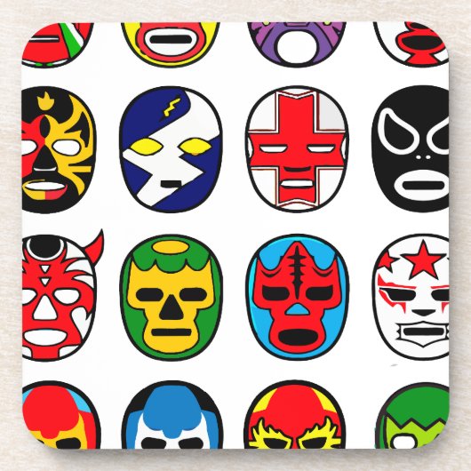 Lucha Libre Luchadorのメキシコレスリングのマスク コースター (正面)