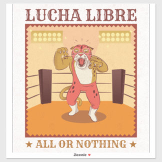 Lucha Libre Mask Retro Sports Poster Art シール