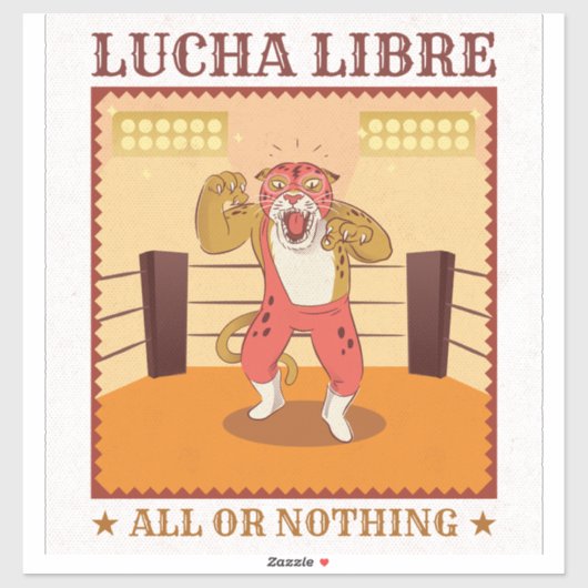 Lucha Libre Mask Retro Sports Poster Art シール (シート)