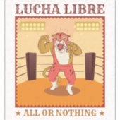 Lucha Libre Mask Retro Sports Poster Art シール (正面)