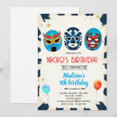 Luchador birthday party invitation 招待状 (正面/裏面)