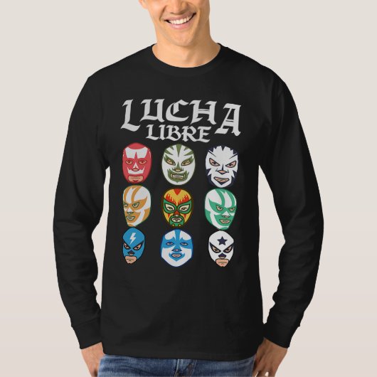 Luchador Masks Lucha Libre Tシャツ (正面)