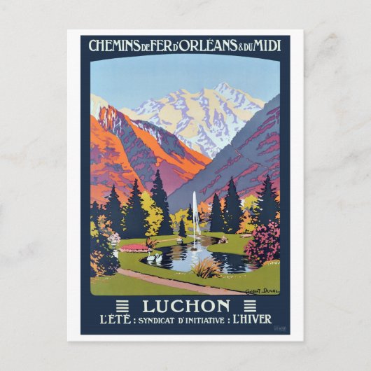 Luchon,スパセンター,フランス,ヴィンテージ旅行 ポストカード (正面)