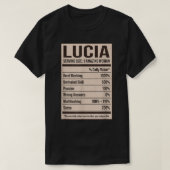 Lucia Nutrition Facts Name Nickname Alias Title Fo Tシャツ (デザイン正面)