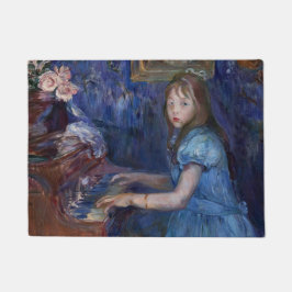 Lucie Leon at the Piano (by Berthe Morisot) ドアマット