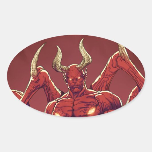 Lucifer悪魔、暗闇、Satanの王子 楕円形シール (正面)