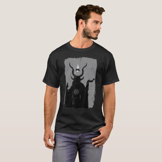 Lucifer Light Bearer Satanic Occult Baphomet Goat  Tシャツ (正面フル)
