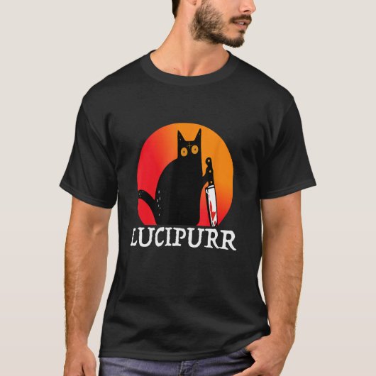 Lucifer Occult Satanic Cat Lucipurr Antichrist Bap Tシャツ (正面)