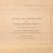 Lucilla エレガント Wedding Save the Date アクリル招待状 (正面)