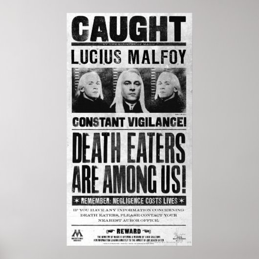Lucius Malfoy Wanted Poster ポスター (正面)