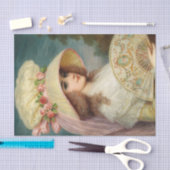 Lucius Rossiによるバラハットとファンを持つ女性 薄葉紙 (クラフト)