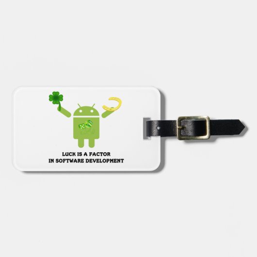 Luckはソフトウェア開発のBugdroidの要素である ラゲッジタグ (正面横)
