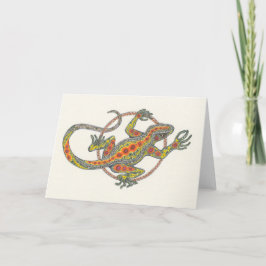 "Luck女性"トカゲNotecard カード